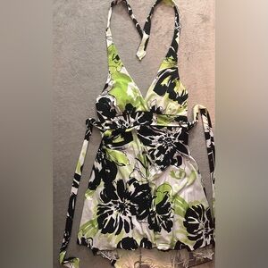 Speechless Green and Black Halter Dress